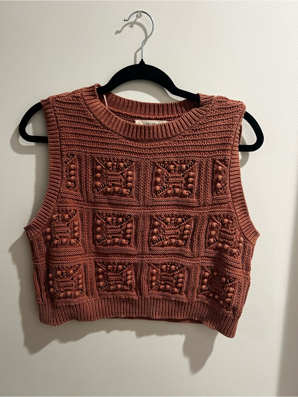 Sleeveless Chunky Knit Crop Top in Mauve